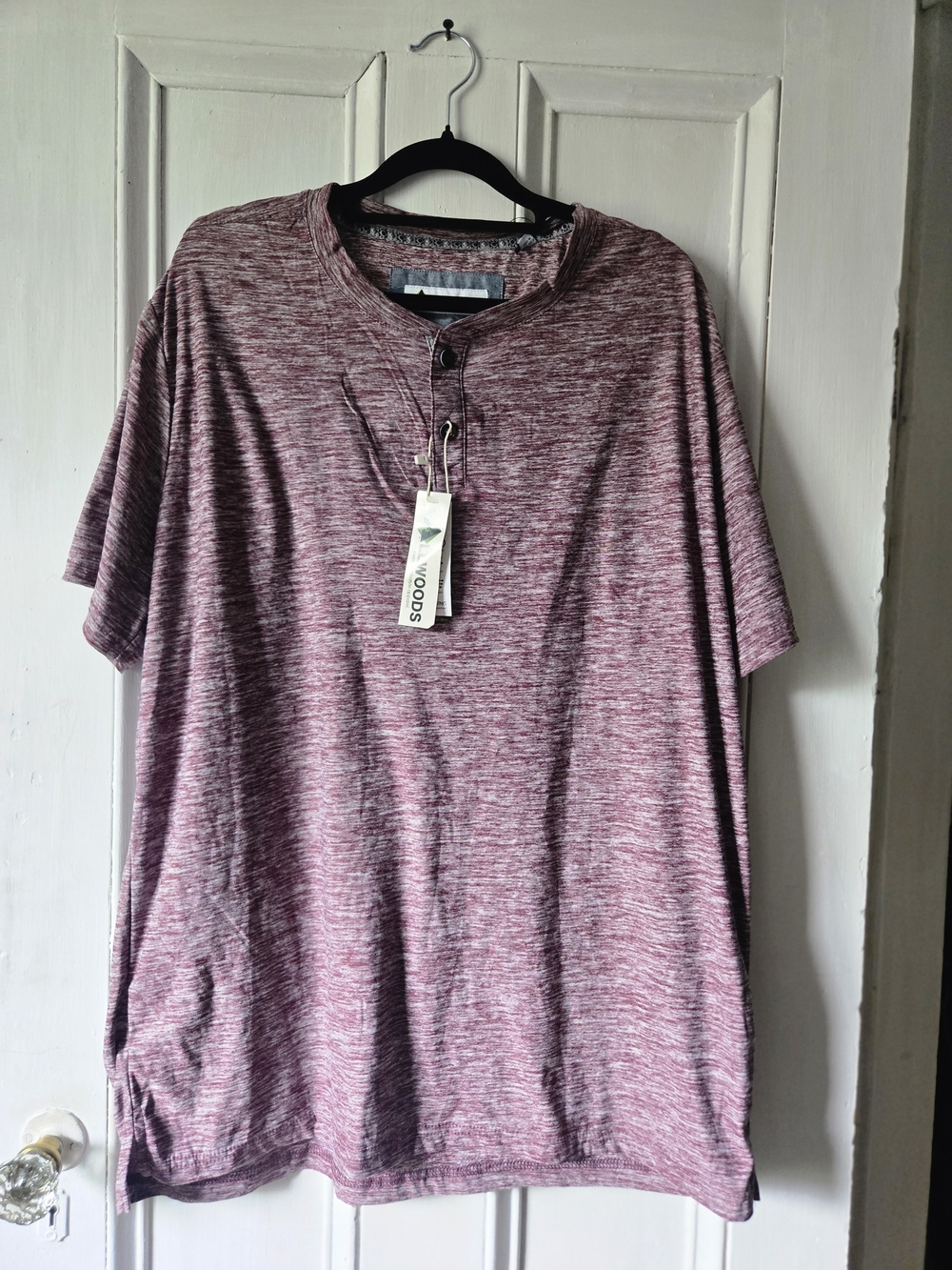 Tallwoods Light-weight Men’s Heathered Burgundy Henley Shirt
